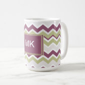 Mug Monogramme Chevron Brick (Devant droit)