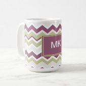 Mug Monogramme Chevron Brick (Devant gauche)