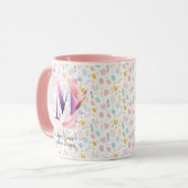Mug Monogramme Chic Boho Abstrait personnalisé - M (Devant gauche)