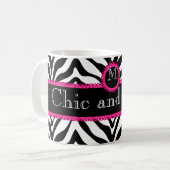 Mug Monogramme chic et impertinent de zèbre et de (Devant gauche)