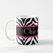 Mug Monogramme chic et impertinent de zèbre et de (Gauche)