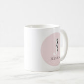Mug Monogramme Chic Rose Élégant Initiale Fille Femini (Devant droit)