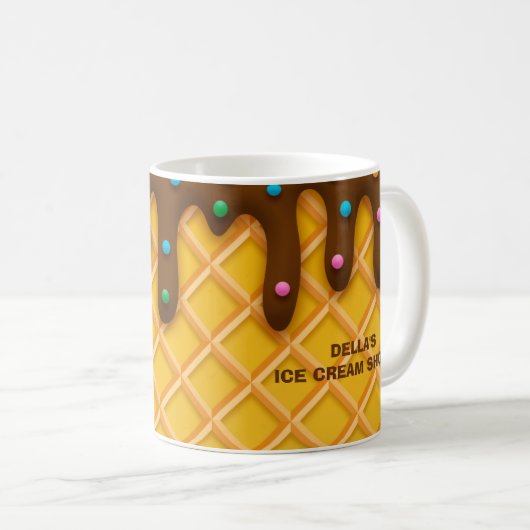 Mug Monogramme Chocolat Lait Sprinkle Glace Crème (Devant droit)