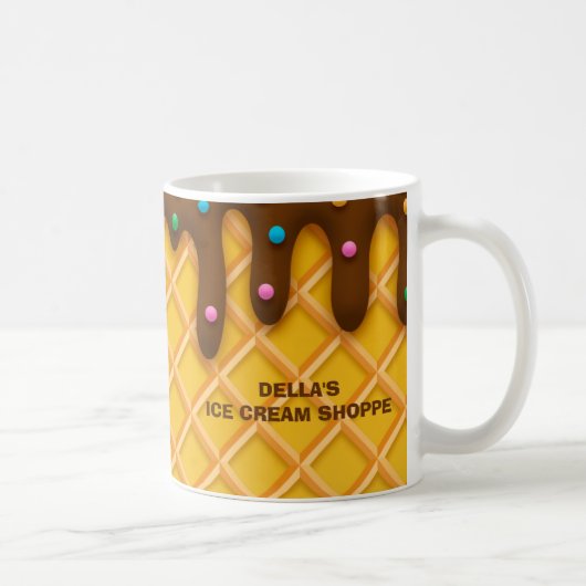 Mug Monogramme Chocolat Lait Sprinkle Glace Crème (Droite)