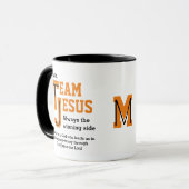 Mug Monogramme chrétien ÉQUIPE JÉSUS (Devant gauche)