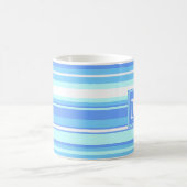 Mug Monogramme ciel bandes bleues (Centre)