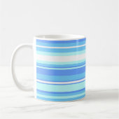 Mug Monogramme ciel bandes bleues (Gauche)