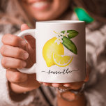 Mug Monogramme citron<br><div class="desc">Ce design est composé d'un citron aquarelle au monogramme.</div>