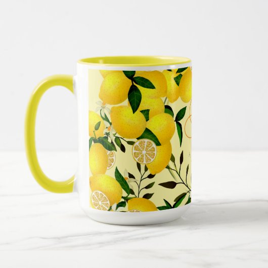 Mug Monogramme citron jaune (Gauche)