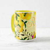 Mug Monogramme citron jaune (Devant gauche)