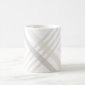 Mug Monogramme Classic Élégant Minimal Blanc Nom Plaid (Centre)