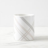Mug Monogramme Classic Élégant Minimal Blanc Nom Plaid (Centre)