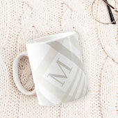 Mug Monogramme Classic Élégant Minimal Blanc Nom Plaid