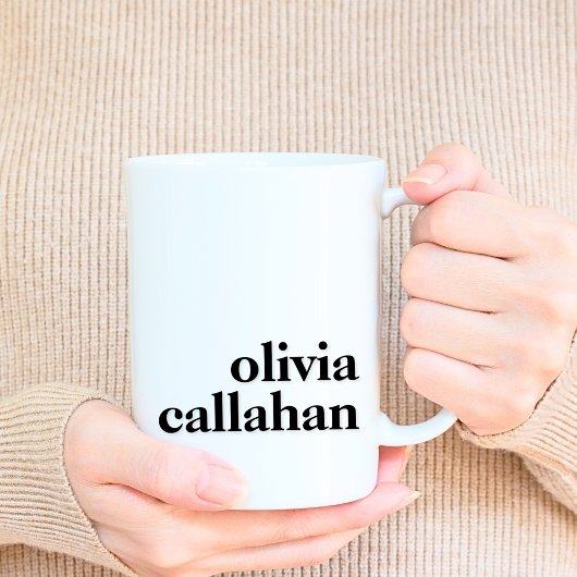 Mug Monogramme Classic Élégant Minimal Bold Lettres