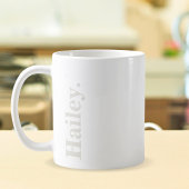 Mug Monogramme Classic Élégant Minimal Ivory Blanc Nom