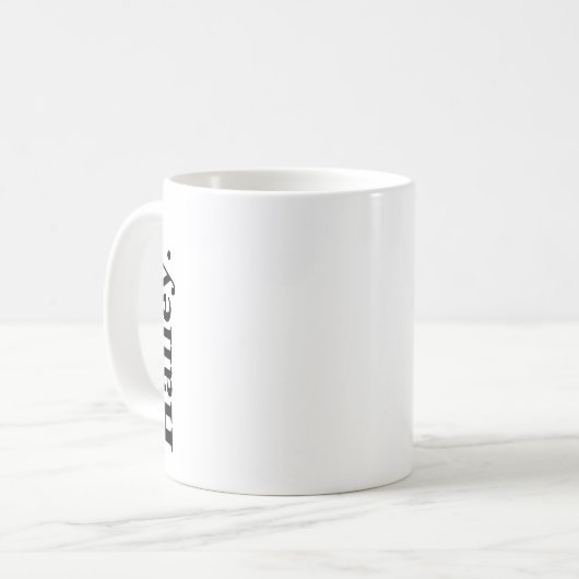 Mug Monogramme Classic Élégant Minimal Noir Blanc Nom (Devant gauche)