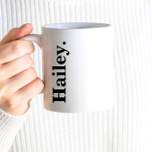 Mug Monogramme Classic Élégant Minimal Noir Blanc Nom