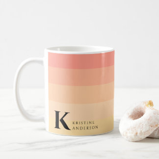 Mug Monogramme classique de Peach Ombre