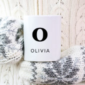 Mug Monogramme classique Élégant 2 initial noir blanc