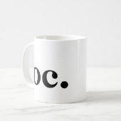 Mug Monogramme classique Élégant minimal Gras Noir Bla (Devant gauche)