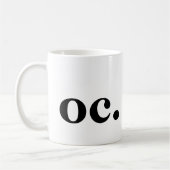 Mug Monogramme classique Élégant minimal Gras Noir Bla (Gauche)