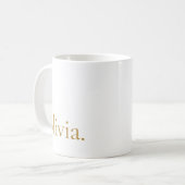 Mug Monogramme classique élégant minimal or blanc (Devant gauche)