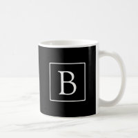 Monogramme classique simple | Texte noir et blanc
