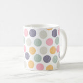 Mug monogramme coloré artistique pastel polka point (Devant droit)