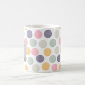 Mug monogramme coloré artistique pastel polka point (Centre)