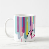 Mug Monogramme coloré d'abrégé sur égoutture de (Gauche)