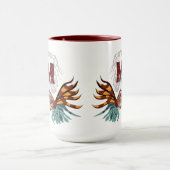 Mug Monogramme coloré de poisson rouge (Centre)