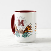Mug Monogramme coloré de poisson rouge (Devant gauche)