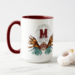 Mug Monogramme coloré de poisson rouge