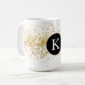Mug Monogramme Confetti Or (Devant gauche)