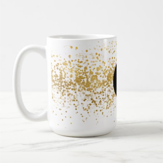 Mug Monogramme Confetti Or (Gauche)