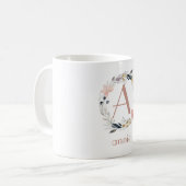 Mug Monogramme Confiture de café floral spécifique au  (Devant gauche)