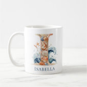 Mug Monogramme côtier personnalisé I Initial Beach (Gauche)