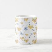 Mug Monogramme couleur bleu marine + Motif Hanoukka (Centre)
