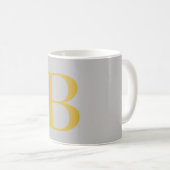 Mug Monogramme couleur or gris moderne Ajouter un nom (Devant droit)