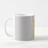 Mug Monogramme couleur or gris moderne Ajouter un nom (Gauche)