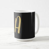 Mug Monogramme couleur or gris professionnel (Devant droit)