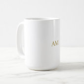 Mug Monogramme couleur or Initiales Calligraphie Pro (Devant gauche)