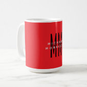Mug Monogramme couleur rouge vif Lettres initiales Nom (Devant gauche)