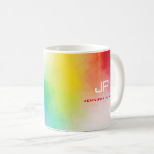 Mug Monogramme Couleurs arc-en-ciel Art Abstrait color