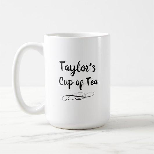 Mug Monogramme Coupe de thé avec nom (Gauche)