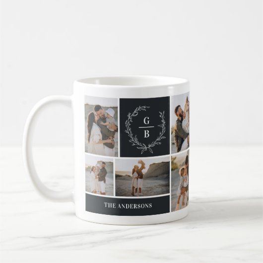 Mug Monogramme couple initial wath moderne élégant (Gauche)