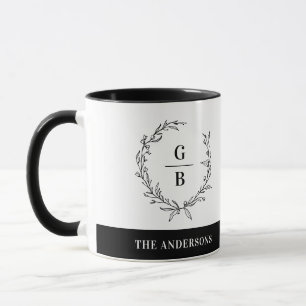 Mug Monogramme couple initial wath moderne élégant