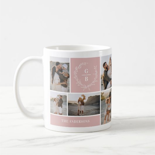 Mug Monogramme couple initial wath moderne élégant (Gauche)