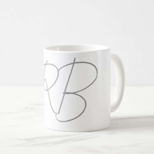 Mug Monogramme créatif unique tendance Lettres initial (Devant droit)