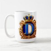 Mug Monogramme D en lettre royale bleue (Gauche)
